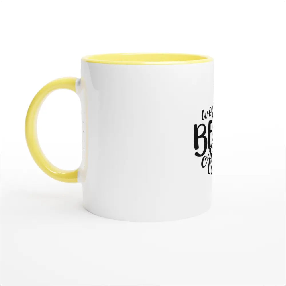 Bästa moster mugg för fikastunden grafisk vit-gul design - Print Material