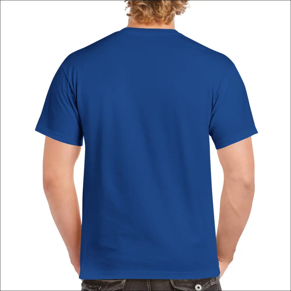 Blå och Gul T-shirt för Segling med Vattenmotiv - Print Material
