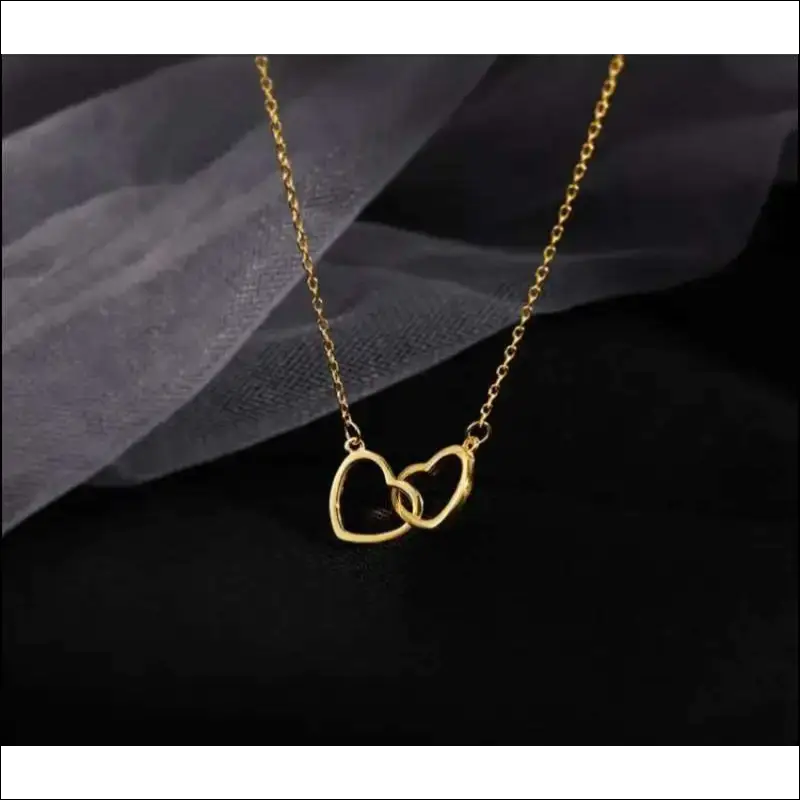 Delikat Halsband Hjärtan i Guld med Hänge - Titan / 20 gr - mutual
