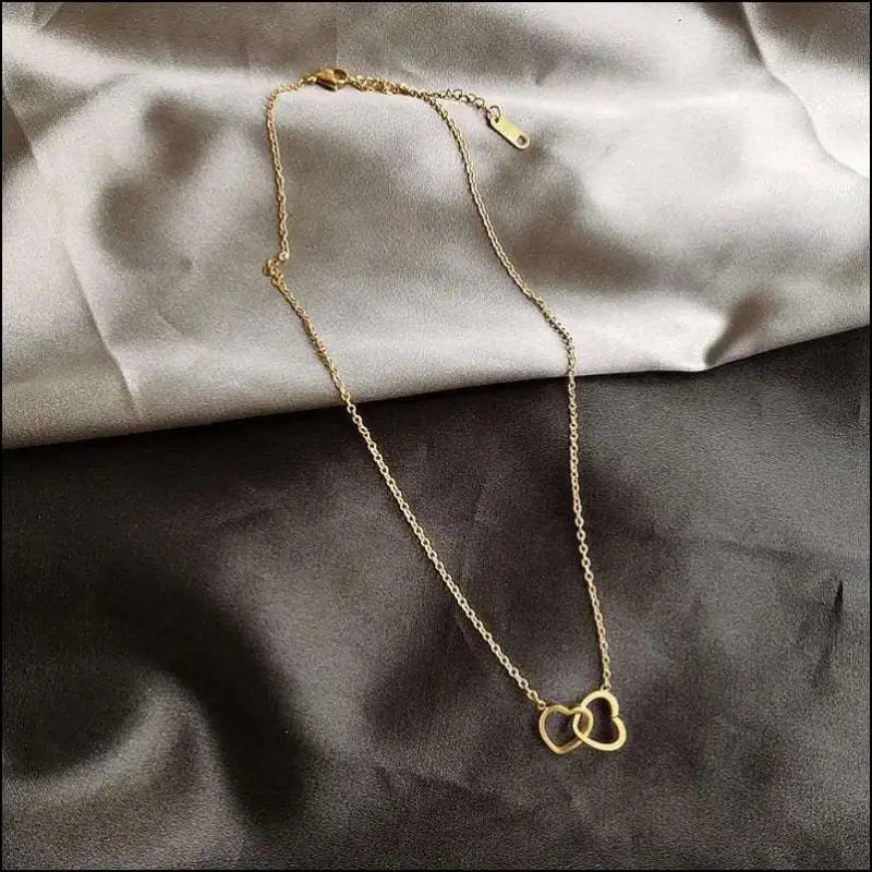 Delikat Halsband Hjärtan i Guld med Hänge - Titan / 20 gr - mutual