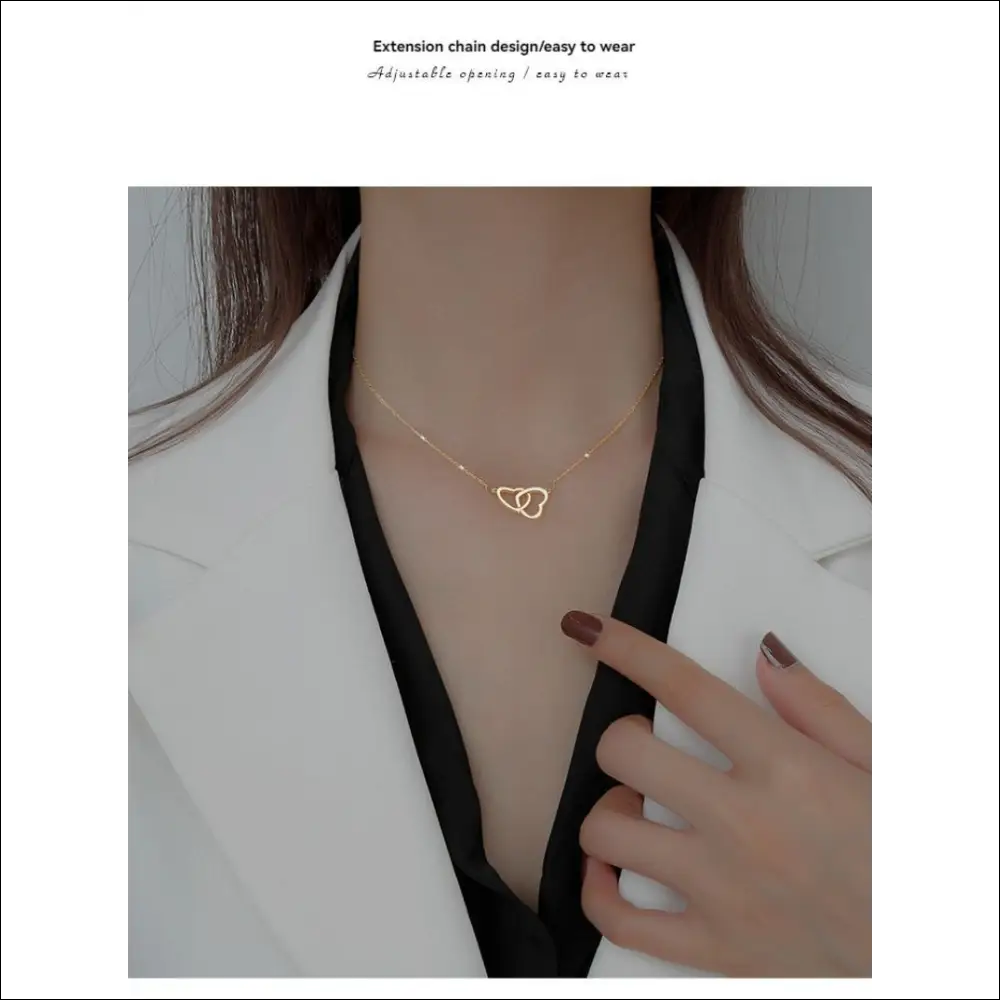 Delikat Halsband Hjärtan i Guld med Hänge - Titan / 20 gr - mutual