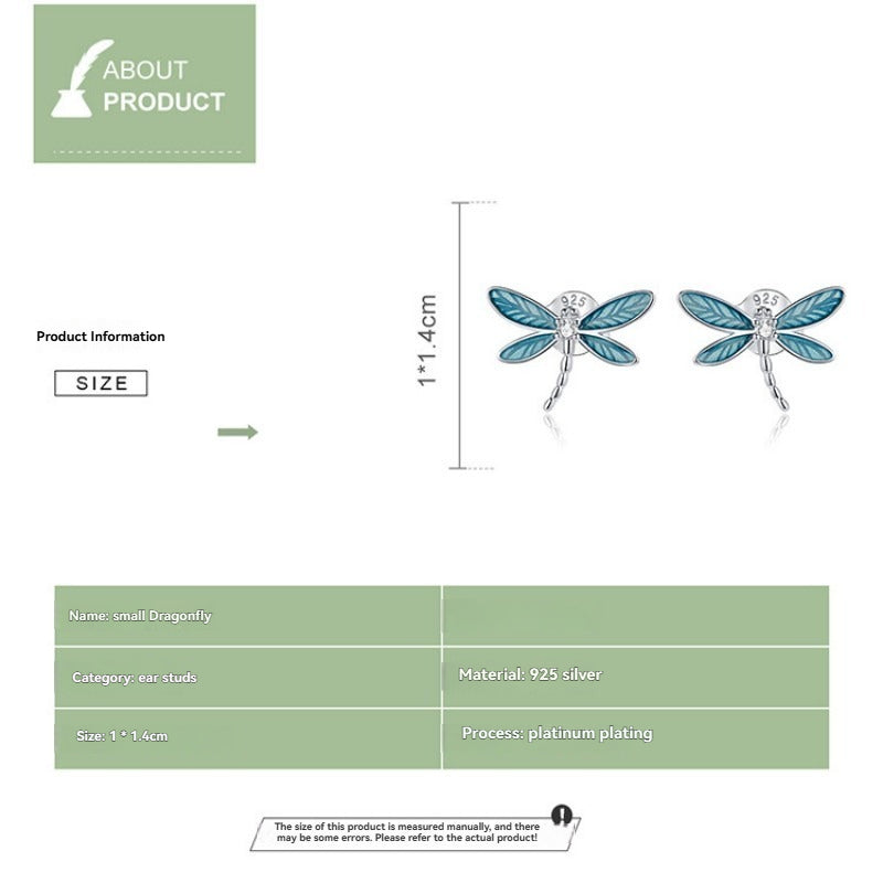 Förtrollande Trollsländor i Silver med Blå Vingar - BSE455 - Örhängen
