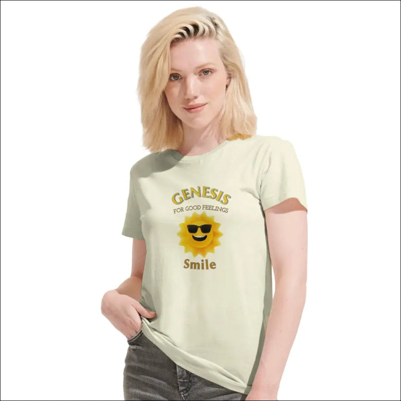 Genesis T-shirt för goda känslor med leende sol - Natural / XS - Print Material