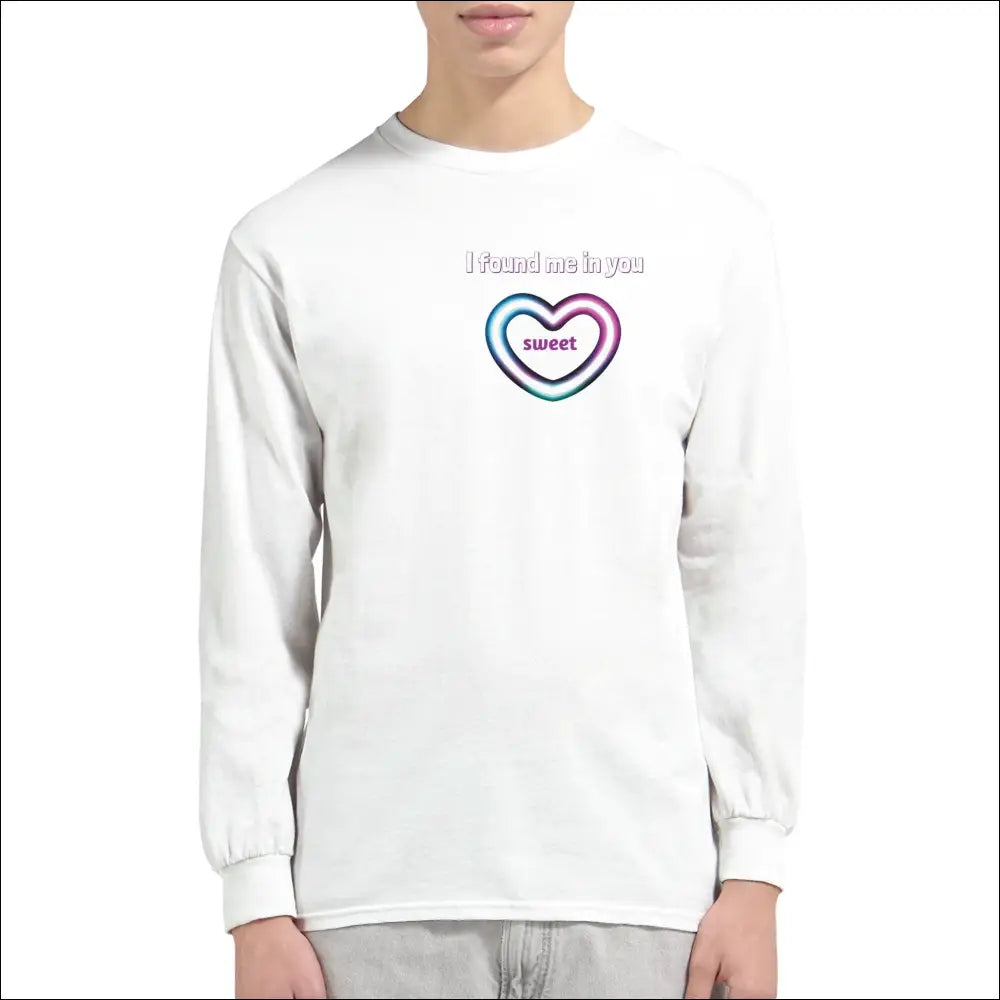 Grafiska Matchande Par T-shirts Lång Ärm - Vi t-shirt
