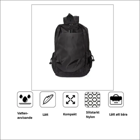 Liten Ryggsäck Vattenavvisande för Minidator och Skolmaterial - Svart / Ryggsäckar