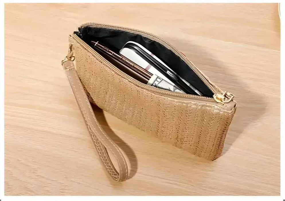 Vävd Liten Clutch med Handledsrem i Vitt - mutual