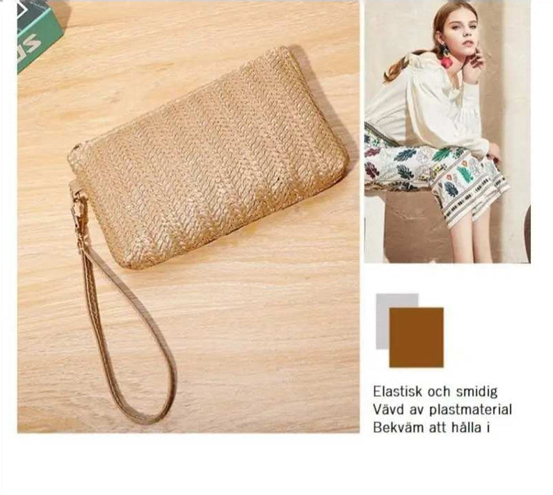 Vävd Liten Clutch med Handledsrem i Vitt - mutual