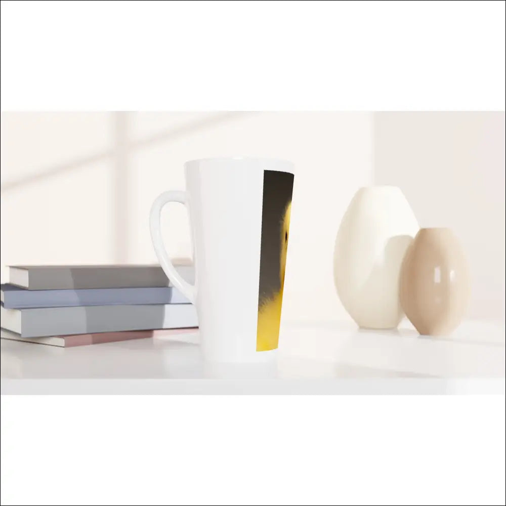 Vit keramisk 17 oz lattemugg med fototryck, motiv med ankungen - Premium Print Material from Picatshirt - Just 259 kr! Shop now at Picatshirt