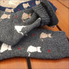5er-Pack dünne Wollsocken mit Katzenmotiv – mehrere Farben