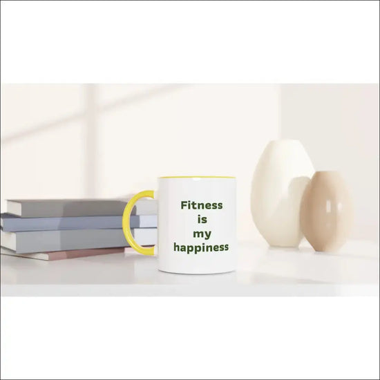 Fitness Mugg med Färgad Kant – Perfekt för Kaffe- och Teentusiaster - Print Material