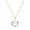 Allmatch Geometriskt Kristallhalsband – Stilrent Smycke i Guldton Guld genomskinlig vit / 30 gr / 925 silver