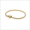 Armband med Snake Bone Länk och Rund Lås Guld Pandora / 17cm