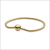 Armband med Snake Bone Länk och Rund Lås Guld Pandora
