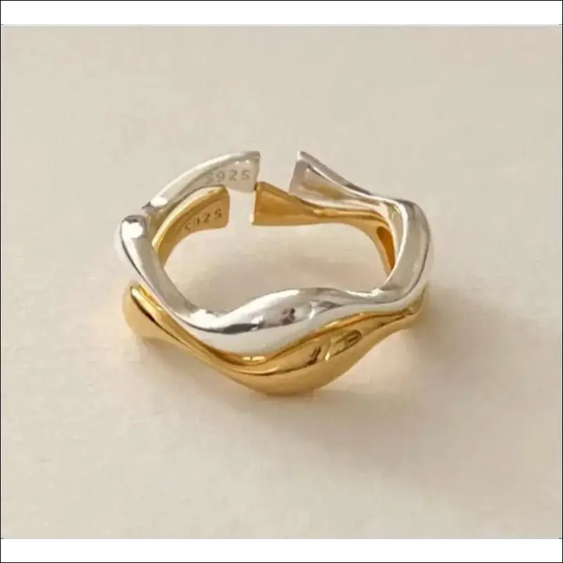 Asymmetrisk Silverring i Silver – Modern Design - Silverringar