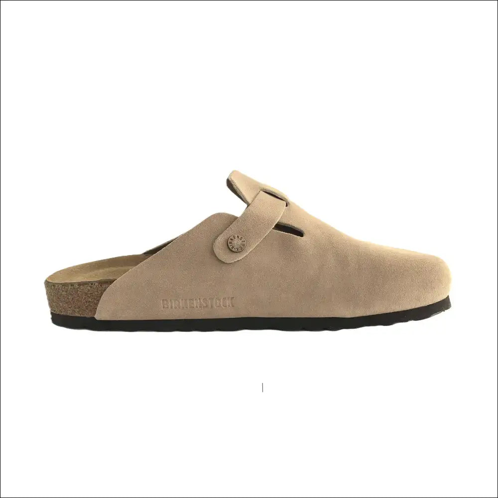 Birkenstock Boston Taupe - Mocka Clogs med Mjuk Fotbädd