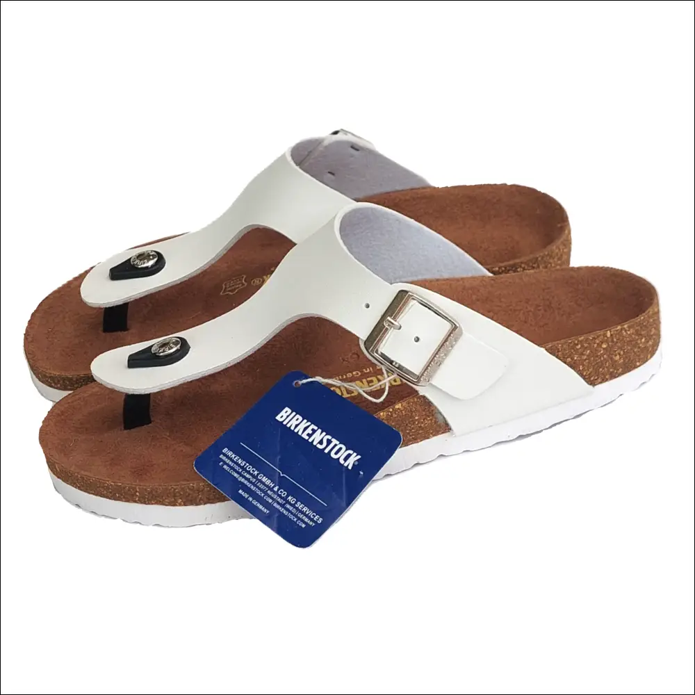 Birkenstock Gizeh White Matte – Sandaler med T rem och Ergonomisk Korksula