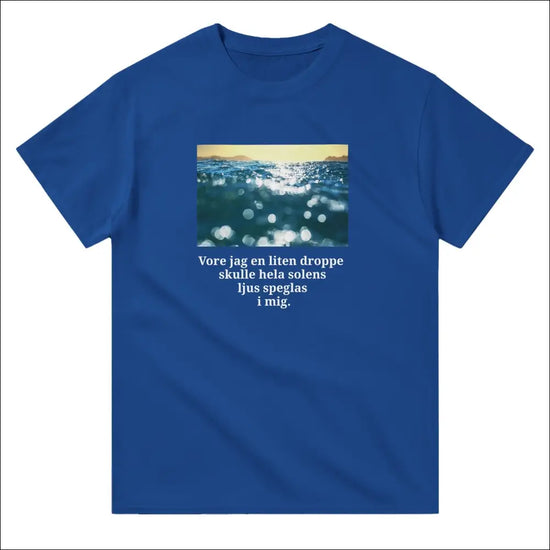 Blå och Gul T-shirt för Segling med Vattenmotiv - Print Material