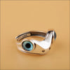 Blue Eyed Frog Ring Unisex i Äkta Silver Fantasy - Justerbar - Silverringar