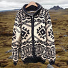 Knitted Men's Cardigan in Nordic Style – Polo Collar &amp; Zipper