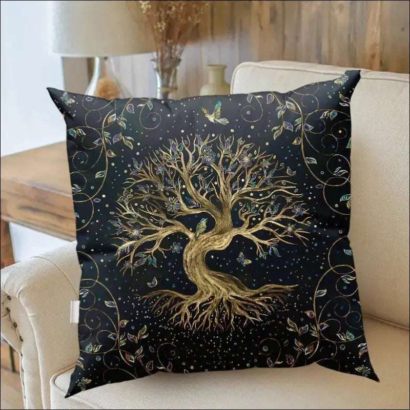 Kuddfodral med Livsträdet Design - en meningsfull accent - Exklusiv fågel -2 / 40x 40cm (ensidigt tryck) - mutual