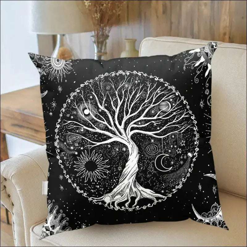Kuddfodral med Livsträdet Design - en meningsfull accent - Exklusiv måne -6 / 40x 40cm (ensidigt tryck) - mutual