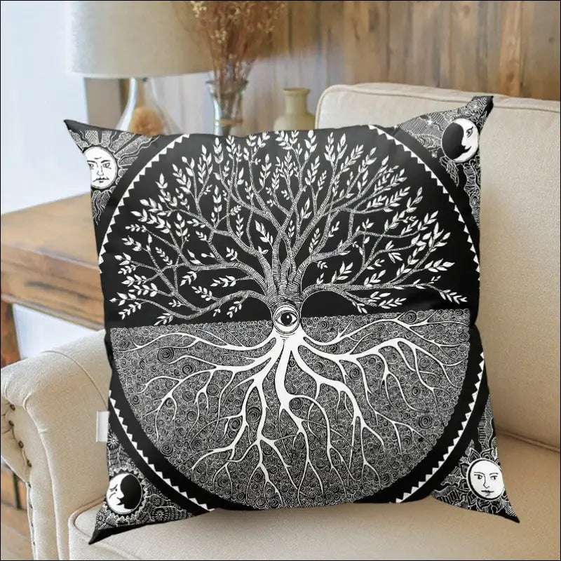 Kuddfodral med Livsträdet Design - en meningsfull accent - Exklusiv värld -5 / 40x 40cm (ensidigt tryck) - mutual