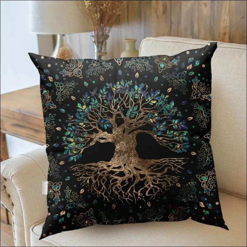 Kuddfodral med Livsträdet Design - en meningsfull accent - Exklusivt livsträd -1 / 40x 40cm (ensidigt tryck) - mutual