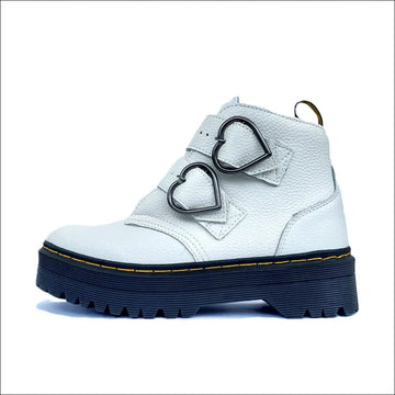 Dr Martens Dam Stövletter – Vita Chunky Plattform Devon Heart