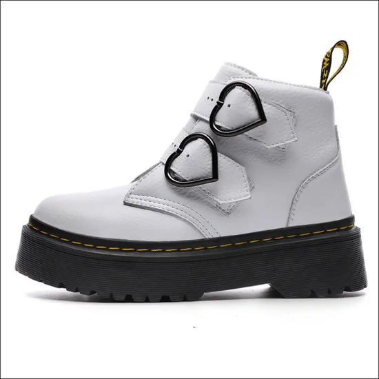 Dr Martens Dam Stövletter – Vita Chunky Plattform Devon Heart - Vit / 35