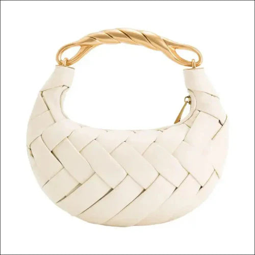 Elegant Halvmåne Clutch med Lyxig Design - Krämvit / 23*3*20cm / 500 gr