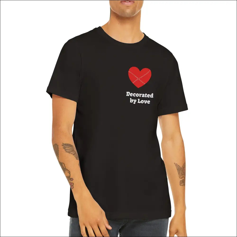 Engagera med Stil och Rött Hjärta T-shirt - Svart / S - Print Material