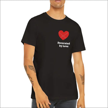 Engagera med Stil och Rött Hjärta T-shirt - Svart / S - Print Material
