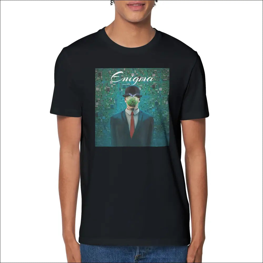 Enigma T-Shirt - Magisk konst & Son Of Man - Svart / S - Grafisk kortärmad T-shirt