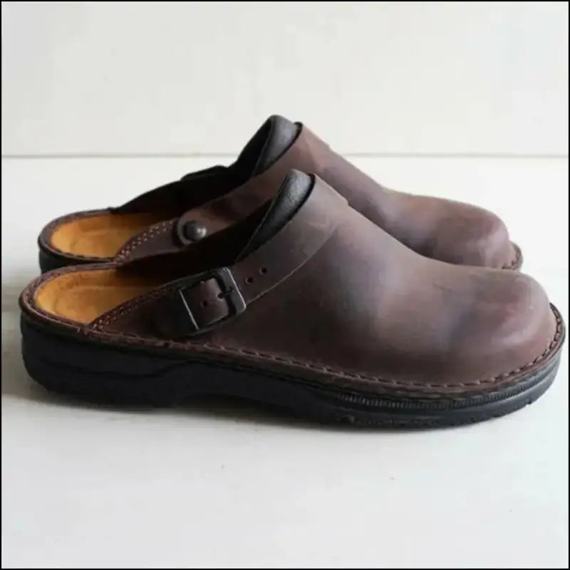 Klassisk stil Clogs med bred sula för herrar och damer - Kaffe brun / 38 - mutual