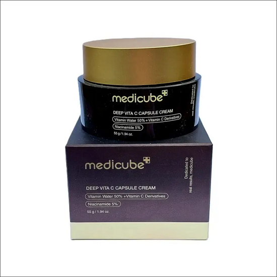 Medicube Deep Vita C Capsule Cream, dermatologically tested Korean skincare, Vitamin Water and Niacinamide infused.