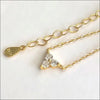 Minimalist Silver Necklace - Zircon Trio in 925 Silver