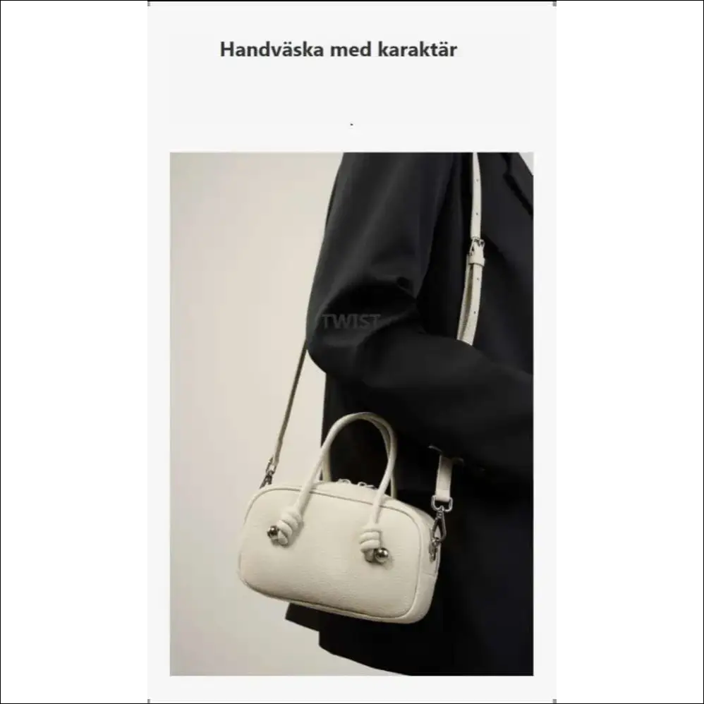 Modern Handväska i Läder med Twisty Design - handväska