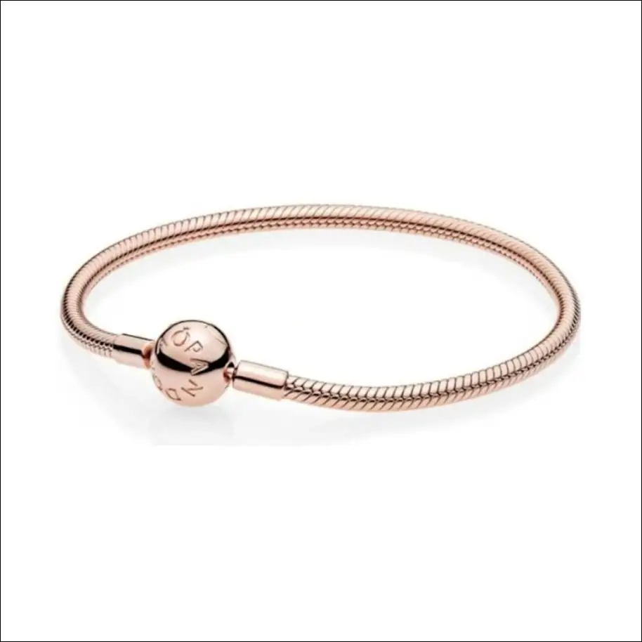 Pandora Moments Snake Chain Berlockarmband – Roséguld Ball Lock (580728) Armband