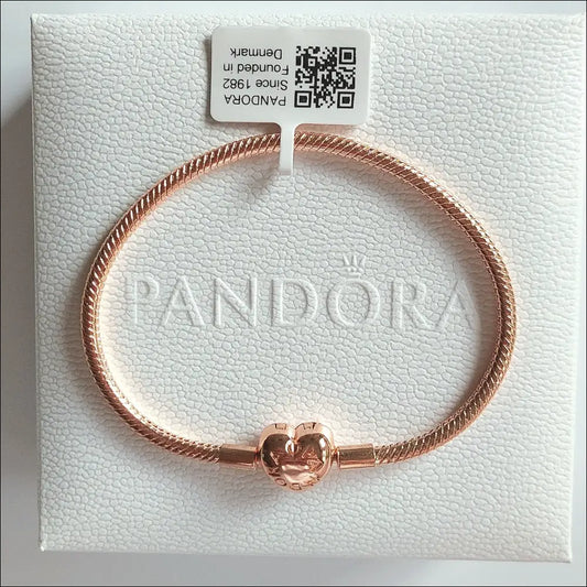 Pandora Roséguld Snake Chain – Hjärtlås Armband