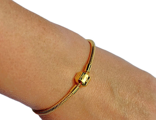 Armband mit Schlangenknochenglied - Bettelarmband in Silber