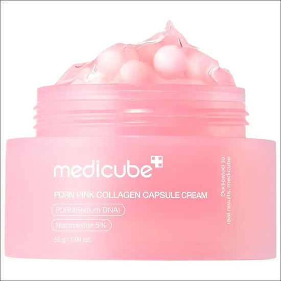 Medicube Collagen HUDKRÄM PDRN Pink, PDRN Pink Collagen Capsule Cream for nourishing and regenerating skin.