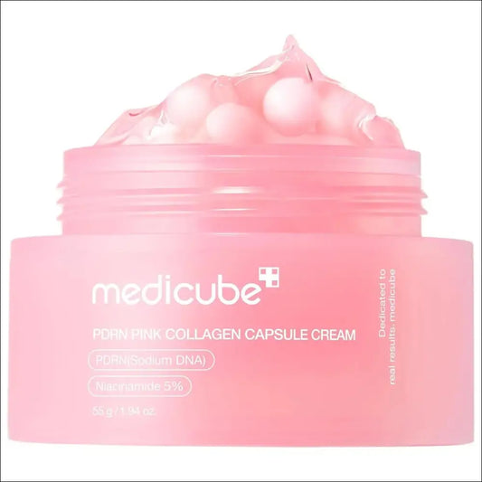 Medicube Collagen HUDKRÄM PDRN Pink, PDRN Pink Collagen Capsule Cream for nourishing and regenerating skin.