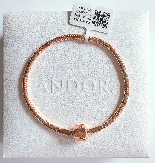 Elegant Pandora Moments Snake Chain Armband i Roséguld 588781C00