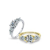 Silberring mit Edelstein- und Diamantdesign 