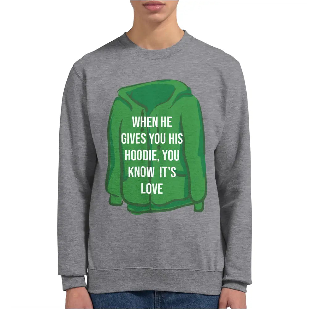 Grå Unisex Sweatshirt för Casual Dejting och Singlar - Heather Gray / S - Print Material
