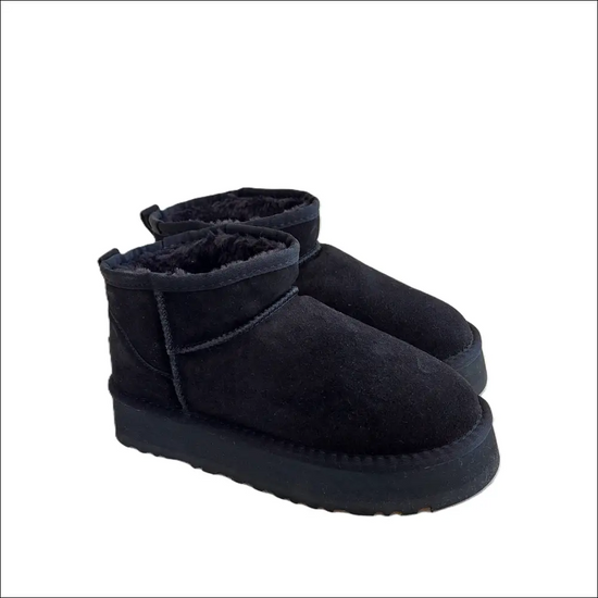 UGG W Classic Ultra Mini Plattform Svart Mocka - Stövletter