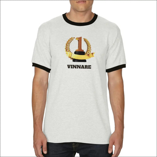 Unisex t-shirt med trofé design för vinnare - S / White and Black - Print Material
