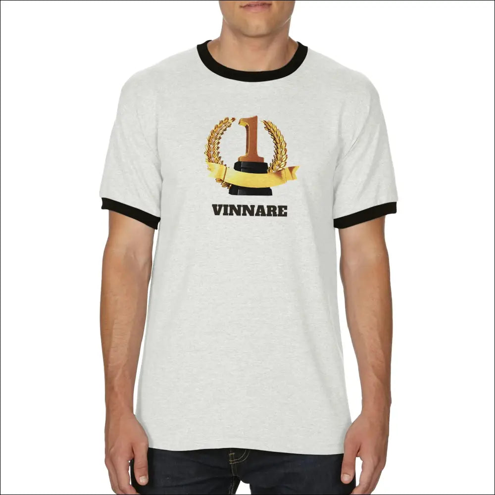 Unisex t-shirt med trofé design för vinnare - S / White and Black - Print Material